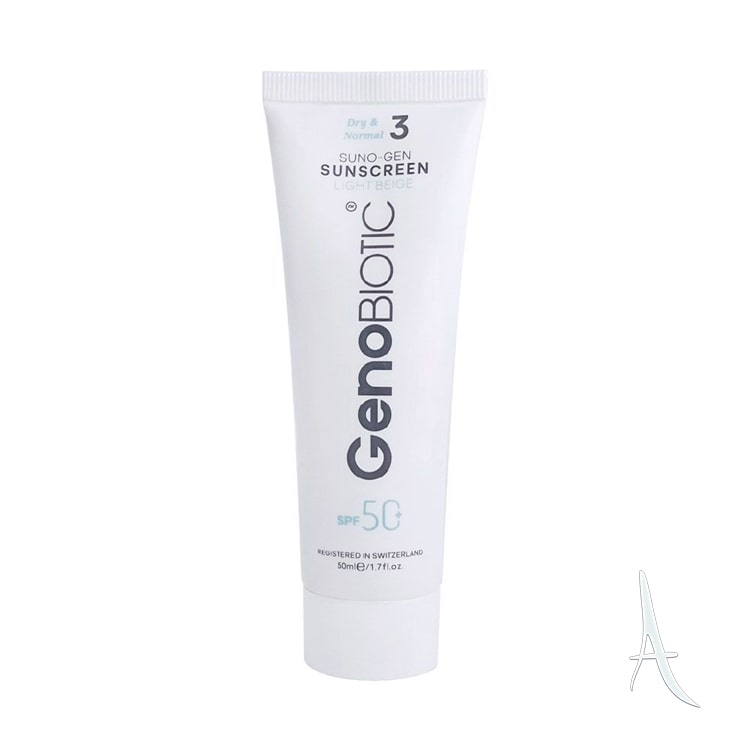 کرم ضد آفتاب رنگی ژنو بایوتیک اس پی اف 50 مخصوص پوست نرمال و خشک